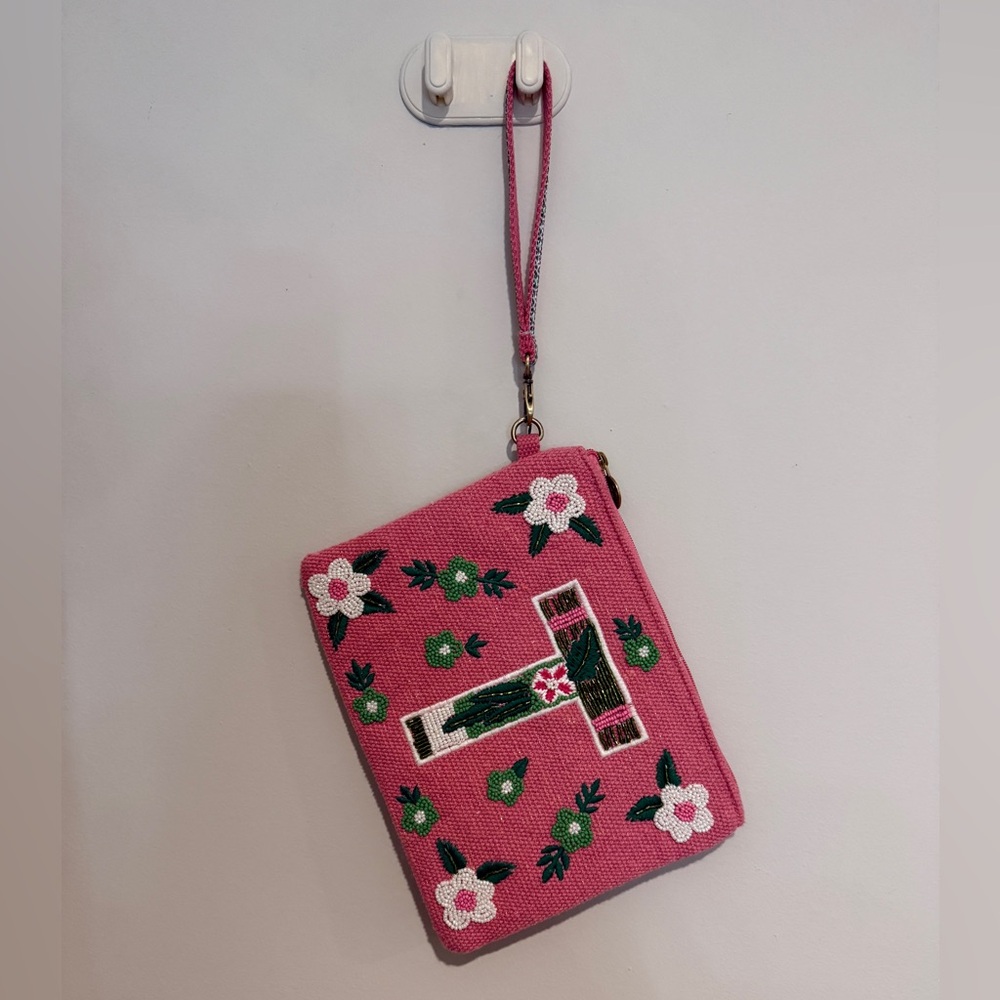 America & Beyond Beaded “T” Pouch NWT